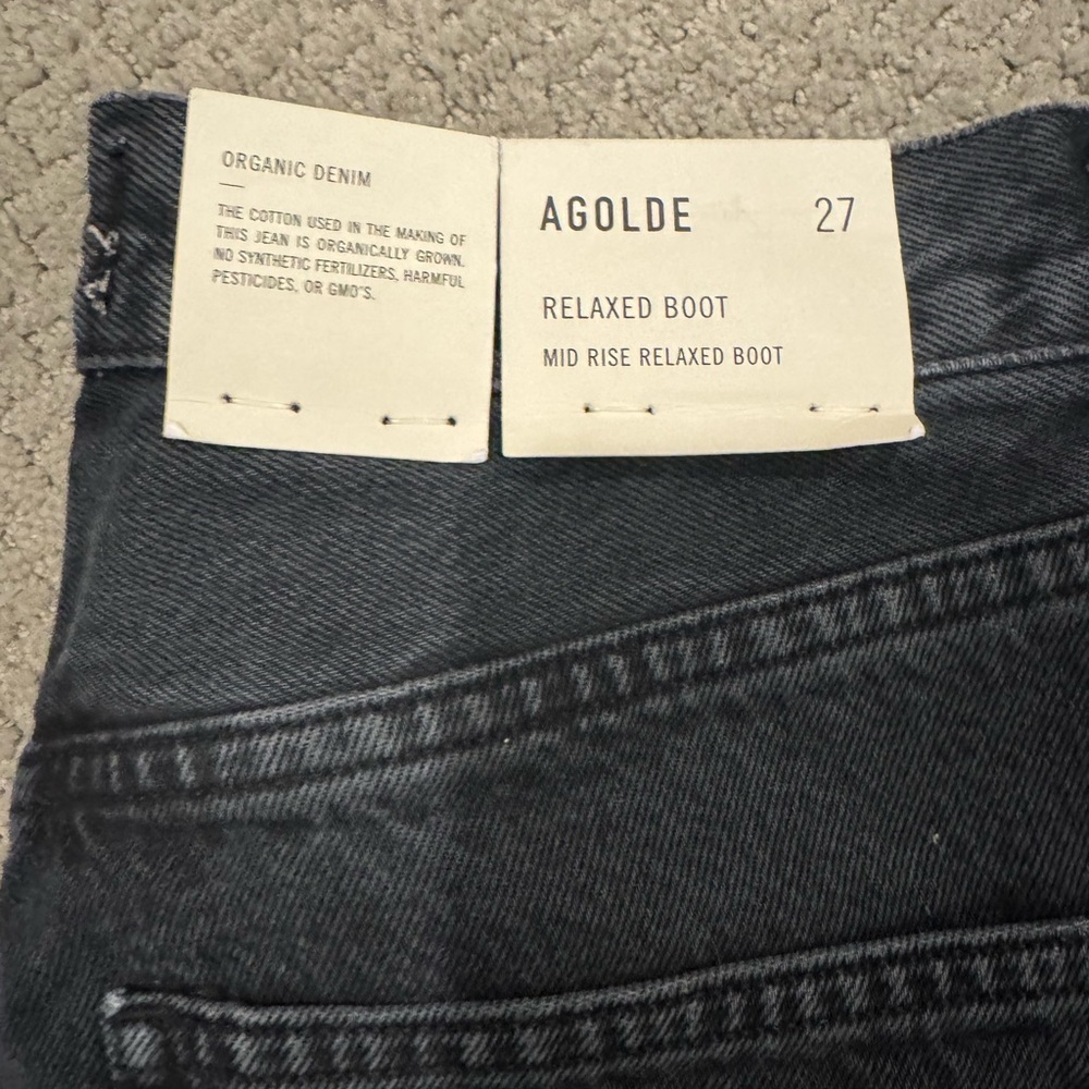 Agolde Dark Gray Relaxed Boot Jeans